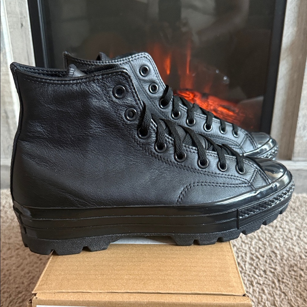 Converse Chuck 70 Hi Leather Black Men’s 8.0